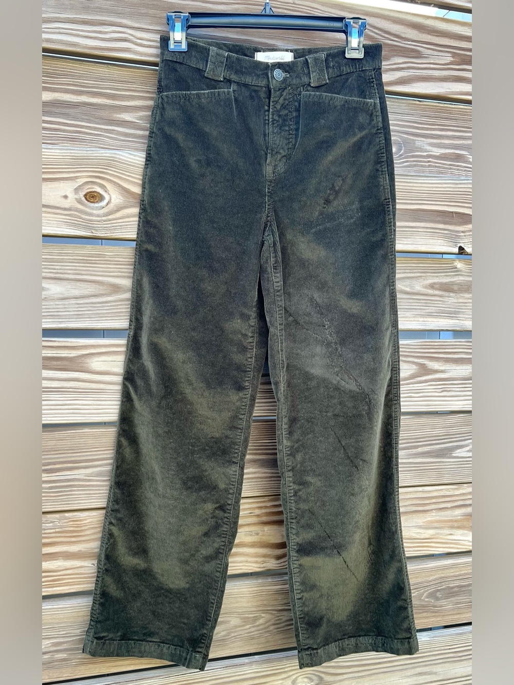 Madewell Emmett Wide Leg Corduroy Pants Expedition Green Women’s Size 25